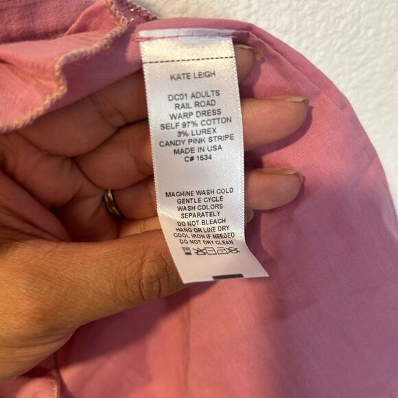 NWT  Kate Leigh Railroad Cotton Wrap Dress - Picture 2 of 5